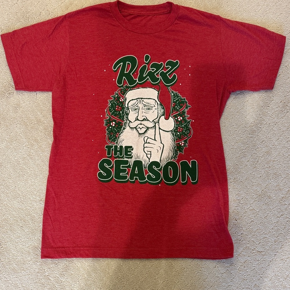 Red Santa Graphic‎ Kids Tee